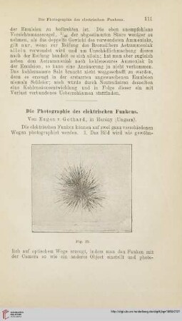 Die Photographie des elektrischen Funkens