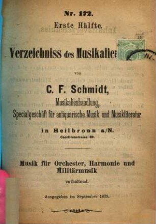 Catalog. 172,1. 1879