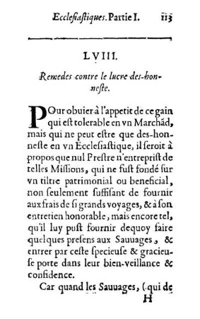 LVIII. Remedes contre le lucre des-honneste