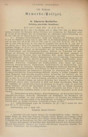 VII. Abschnitt. Gewerbe-Polizei