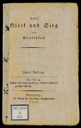 Ueber Glück und Sieg der Gottlosen