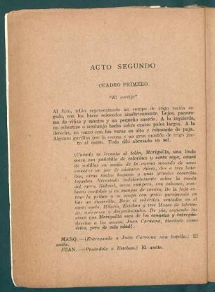 Cuadro primero - "El cortijo"