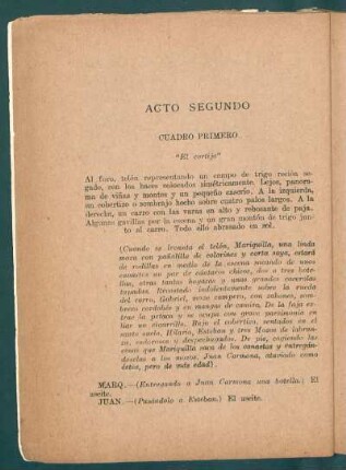 Cuadro primero - "El cortijo"