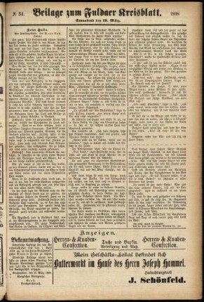 Zweite Ausgabe vom Samstag, den 19. März 1898.