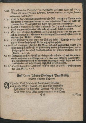 Auff Herrn Johann Stolbergs Begräbnüß/ in eines andern Nahmen.