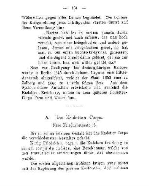 5. Das Kadetten-Corps