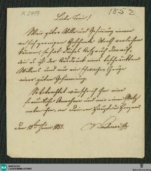 Brief von Vinzenz Lachner an Toni vom 19.06.1852 - K 2917, 3