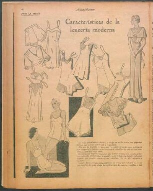Características de la lencería moderna [Dibujos] : Para la mujer