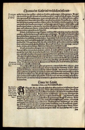 Linea der Keyser. Carolus v.der.c.xxi. Rhömisch Keiser.