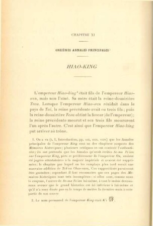 Chapitre XI - Onzièmes annales principales - Hiao-King