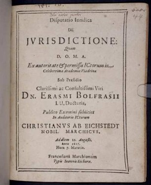 Disputatio Iuridica De Iurisdictione
