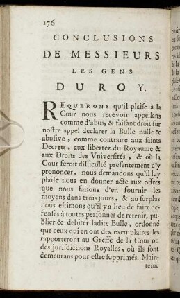 Conclusions De Messieurs Les Gens Du Roy.