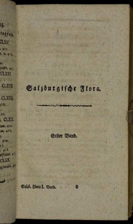 Salzburgische Flora. Erster Band.