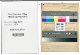 Entnazifizierung Ernst Heinrichs , geb. 20.06.1913 (Baecker)