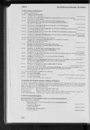 Nebenfach-Studiengang Afrika-Studie