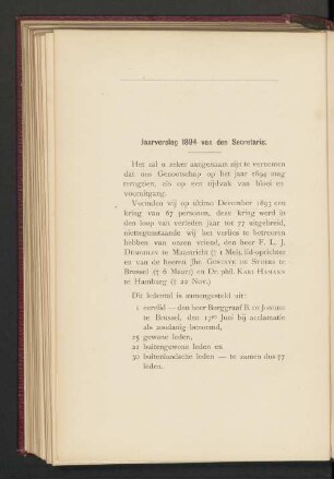Jaarverslag 1894 van den Secretaris