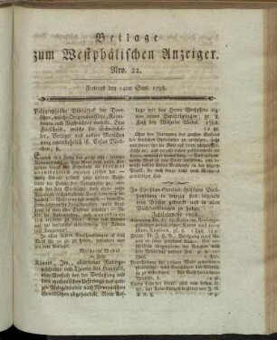 Beilage zum Westphälischen Anzeiger. Nro 22.