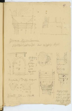 Markthalle, Vercelli / Canonica, Novara: Details (aus: Skizzen- und Fotoalbum 4)