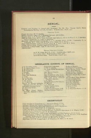 Officers employed in Bengal