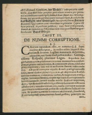 Caput III. De Nummi Corruptione.