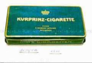 Blechdose für 50 Stück "KURPRINZ-CIGARETTE , KIOS E.ROBERT BÖHME DRESDEN"