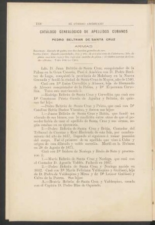 Catálogo genealógico de apellidos cubanos : Pedro Beltrán de Santa Cruz