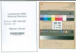 Entnazifizierung Werner Stephan , geb. 15.08.1895 (Verlagslektor)
