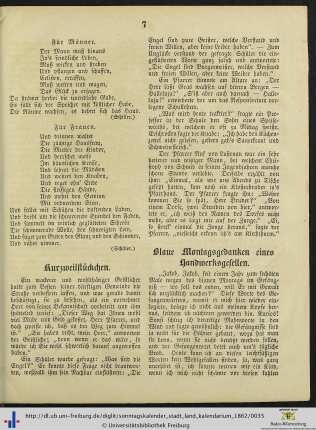 Blaue Montagsgedanken eines Handwerksgesellen.