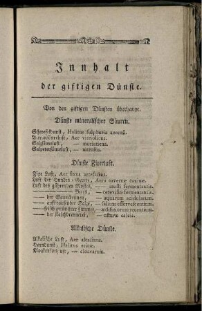 Innhalt der giftigen Dünste.