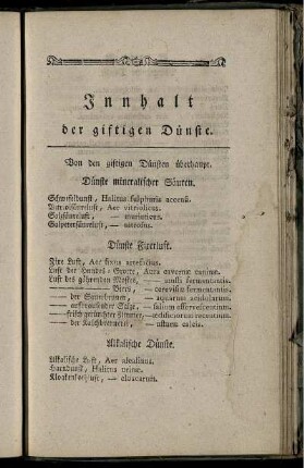 Innhalt der giftigen Dünste.