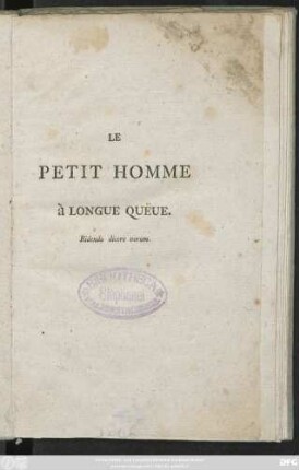 Le Petit Homme à Longue Quëue