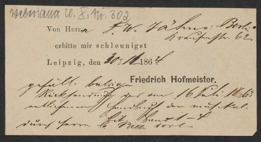 Brief an Friedrich Wilhelm Jähns : 30.11.1864