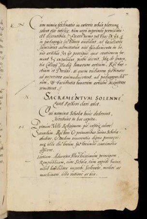 Sacramentum Solenne quod Rectori dari solet.