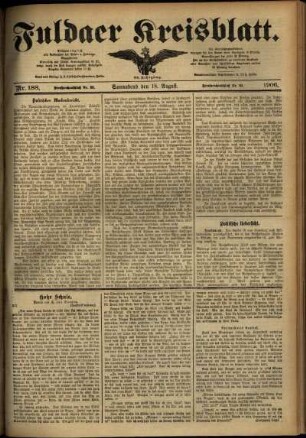 Ausgabe vom Samstag, den 18. August 1906.