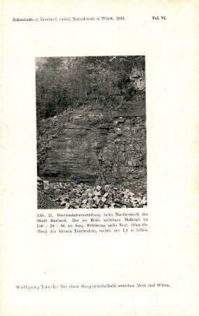 Tafel VI: Abb. 11: Horizontalverschiebung beim Nordwesteck der Stadt Marbach