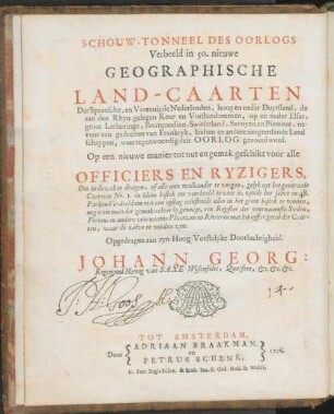 Le Theatre De Bellone : Contenant 50 nouvelles Cartes Geographiques Des Païs-Bas Espagnols, Provinces-Unies, haute & basse Allemagne, les Electorats & Principautez du Rhin, haute & basse Alsace, la Lorraine; Bourgogne, Suisse, Savoye & Piemont, avec une grande partie de la France de l'Italie, & autres Paı̈s Adjacents, où l'on fait á present la Guerre