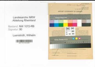 Entnazifizierung Wilhelm Luenstroth , geb. 27.10.1896 (Betriebsmeister)