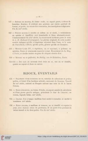 Bijoux, Éventails (Nr. 153 - 199)