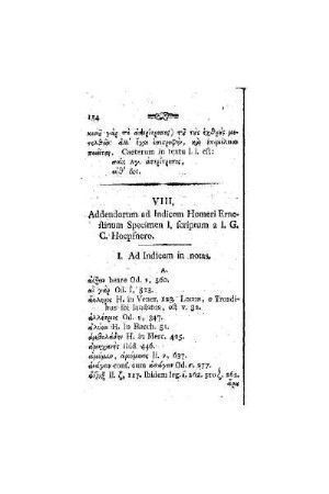 Addendorum ad Indicem Homeri Ernestinum Specimen I.