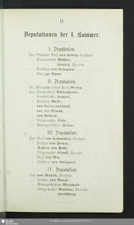 Deputationen der I. Kammer