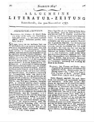 Delius, H. F. v.: Adversaria Argumenti Physico Medici. Fasc. 5. Erlangen: Walther 1787