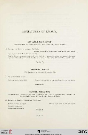 Miniatures et emaux (Nr. 10-70)
