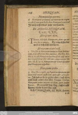 De Adverbio Nunquam. Cap. CXII.