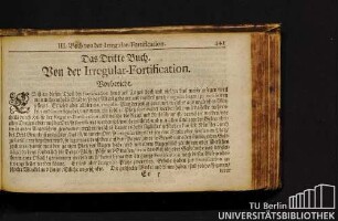 Das Dritte Buch. Von der Irregular-Fortification.