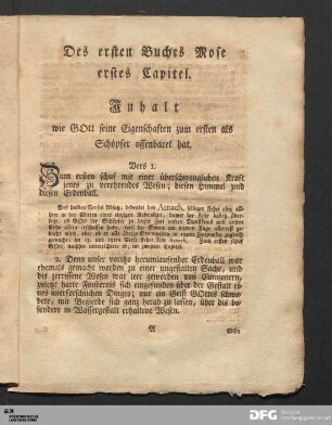 Des ersten Buches Mose erstes Capitel.
