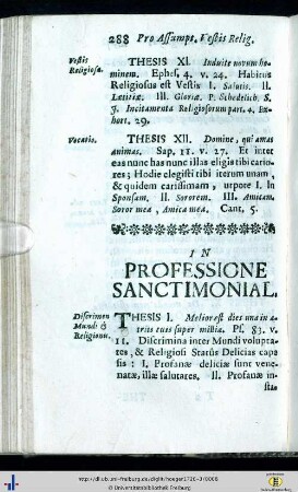 In Professione Sanctimonialis.