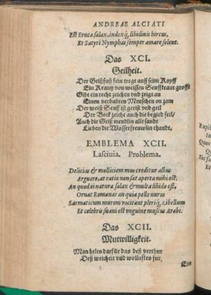 Emblema XCII. Lasciuia. Problema.