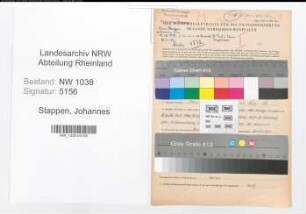 Entnazifizierung Johannes Stappen , geb. 29.01.1912 (Beamter)