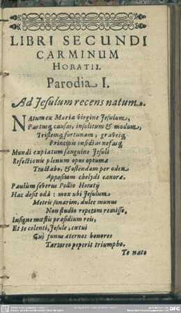 Libri Secundi Carminum Horatii