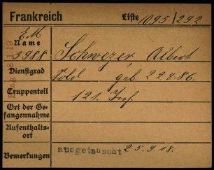 Schwezer, Albert - Seckinger, Gotthilf